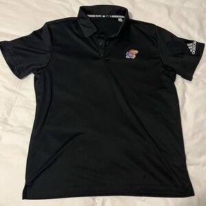 Kansas Jayhawks Adidas black grind Polo Men’s L
￼